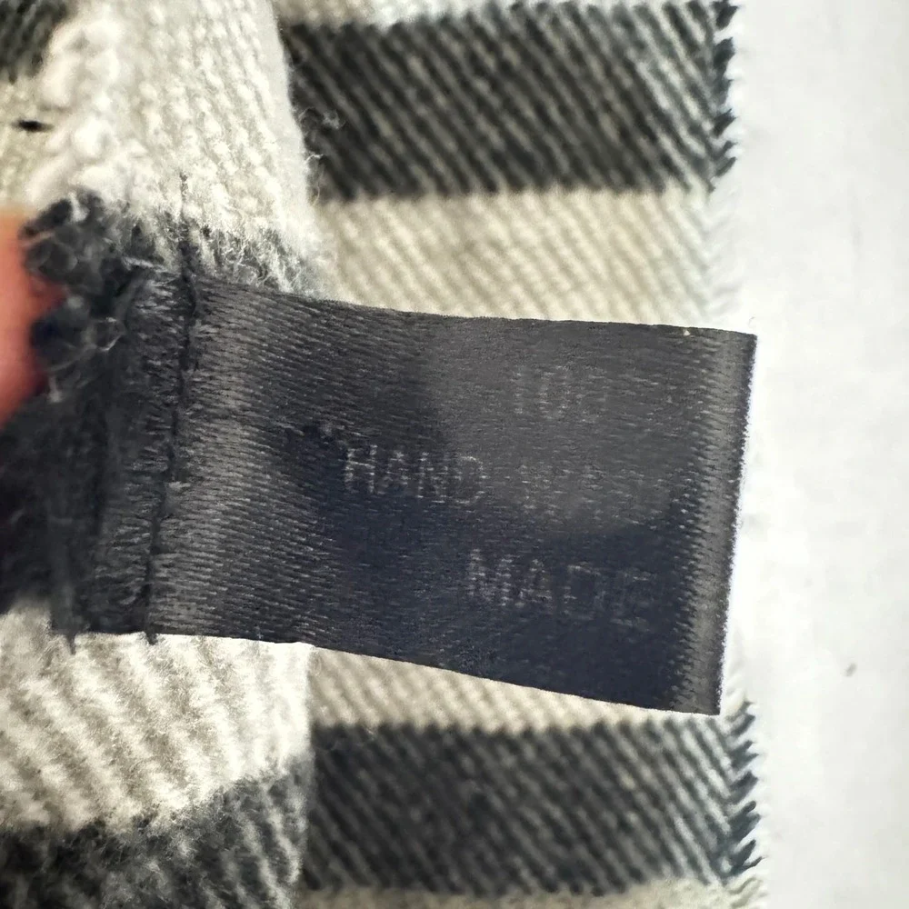 Unbranded Plaid Check Scarf Grey Black White Red Fringe Acrylic‎ Winter Wrap